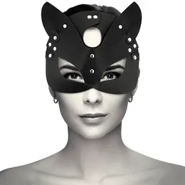 Coquette Chic Desire Veganska Kozna Maska sa Zecijim Usima - Elegantna Crna