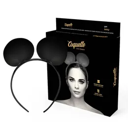 Coquette Chic Desire Veganska Kozna Traka za Glavu sa Misjim Usima - Crna, Podesiva