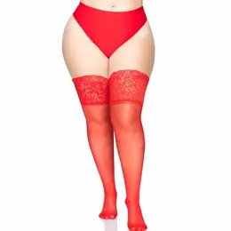 Leg Avenue Plus Size Sheer Thigh Highs with 5