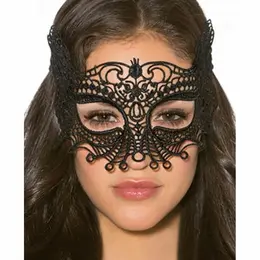 Queen Lingerie Lace Eye Mask One Size Black Elegant Design