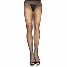 Leg Avenue Rhinestone Fishnet Pantyhose Black One Size