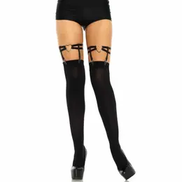 Leg Avenue Dual Strap Garter Belt Black One Size Heart Accent