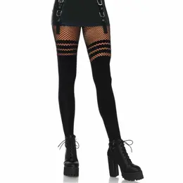 Leg Avenue hulahopke model 7157 bele sa prugastim mrežastim akcentom jedna veličina