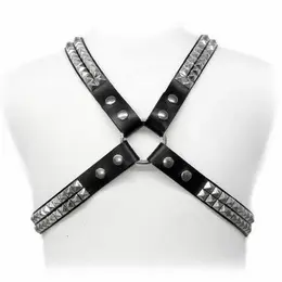 ZADO kožni body harness sa piramida studs, podesiva veličina S-XL