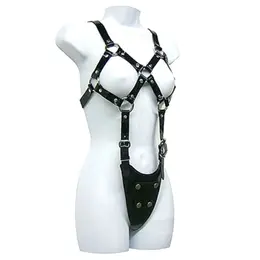 Ouch! kožni body harness podesivi model za žene S-XL crni