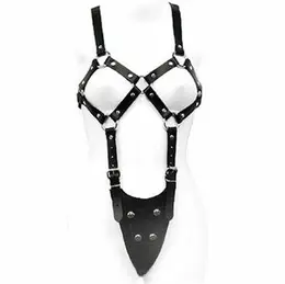 Ouch! kožni body harness podesivi model za žene S-XL crni