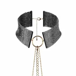 Bijoux Indiscrets Desir Metallique crna podesiva mrežasta ogrlica i lanac