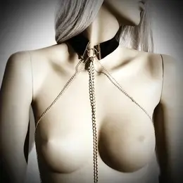 Bijoux Indiscrets Desir Metallique crna podesiva mrežasta ogrlica i lanac