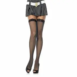 Leg Avenue male mrežaste čarape sa elegantnom crnom čipkanom obrubom jedna veličina