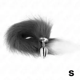 KINK intimni čep S sivo-beli sintetički rep 7x3cm rep 40cm