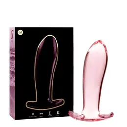 Ibiza Nebula Series Model 5 roze stakleni intimni čep 12,5 cm x 3,5 cm