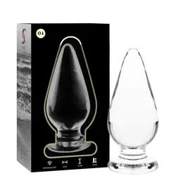 Ibiza Nebula Series Model 4 stakleni čep providni 11cm borosilikat široka baza