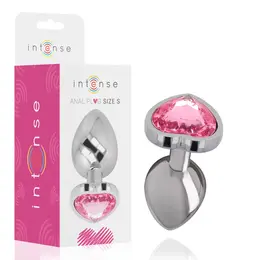 Intense Aluminum Metal Plug Pink Heart Jewel Size S