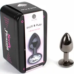 Secretplay Gunmetal Intimni Metalni Čep Mala 7cm Dekorativna Baza
