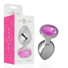 Intense Aluminum Metal Plug Pink Crystal Large - Luxury Anal Accessory