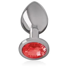 Intense Metalni Čep M Veličina - Crveni Kristal, Elegantan Čelični Dizajn