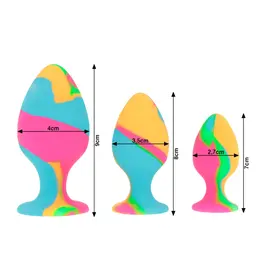 Intense Multicolor Silicone Plug Set - 3 Sizes, Ergonomic Design