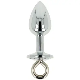 OHMAMA Metal Plug with Transparent Crystal & Grip Ring - Medium Size