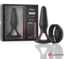 ANBIGUO Alexandru Silikonski Intimni Čep sa WATCHME Daljinskim, 13.6 cm, Crni