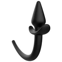 Addicted Toys Puppy Tail Silikonski Čep - Ergonomski, Crni, 7 cm