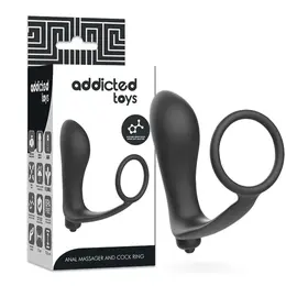Addicted Toys Vibrirajući analni čep i prsten za stimulaciju Silikon Crni 15cm