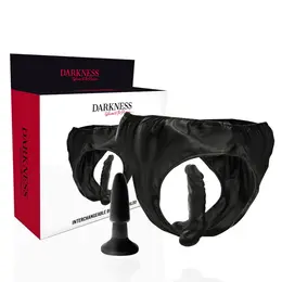 Darkness Intimni set - PU kožne gaćice sa zamenljivim dodacima, One Size