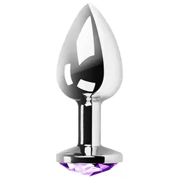 Secret Play Lila S Intimni metalni čep sa kristalnom bazom, Ljubičasti, 7.5 cm