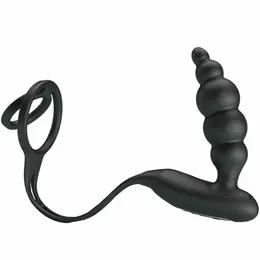 Pretty Love Vibrating Silicone Double Intimate Ring Set, Black, USB Rechargeable