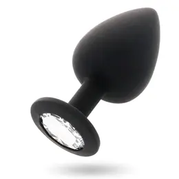 Intense Shelki M Crni Silikonski Čep sa Dijamantskom Bazom 8 cm