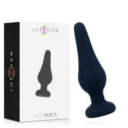 Intense Pipo S Silikonski Analni Čep Crni 9.8 cm - Klasičan Suženi Dizajn
