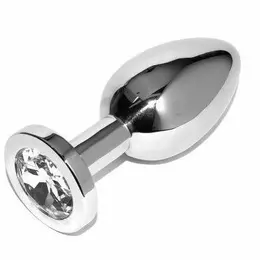 Metal Hard Čelični Intimni Čep Mali sa Providnim Kristalom 5.7 cm
