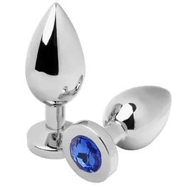 Metal Hard Čelični Intimni Čep Plavi Dragulj Mali 5.7 cm