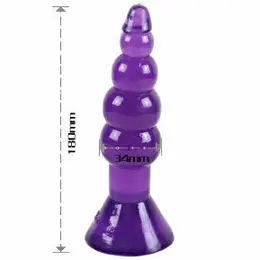 Baile Gelatina Series Intimate Plug 17cm Lilac with Suction Base