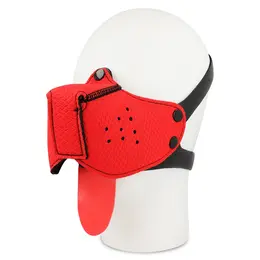OHMAMA Adjustable Red Dog-Style Mask with Multi-Position Strap