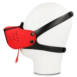 OHMAMA Adjustable Red Dog-Style Mask with Multi-Position Strap