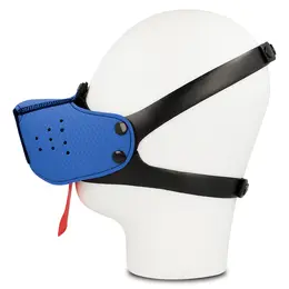 OHMAMA Dog-Style Blue Mask with Adjustable Strap - Fetish Collection