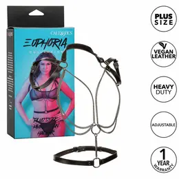 CalExotics Euphoria Plus Size Multi-Chain Halter Harness Premium Velvet