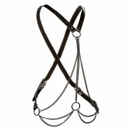 CalExotics Euphoria Multi-Chain pojas premium od veganske kože, crni