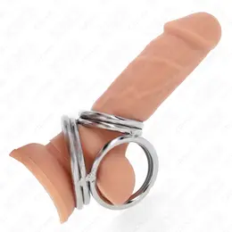 KINK Trojni set hromiranih čeličnih prstenova 3.8–5 cm – Polirana metalna serija