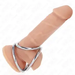 KINK Trojni set hromiranih metalnih prstenova 3.2–4.5 cm, nerđajući čelik, srebrni