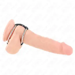 KINK Dvostruki metalni prsten sa kožnim konektorom 3.8-5 cm - Premium sistem za vezivanje