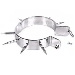 METAL HARD Hromirana ogrlica sa šiljcima i O-prstenom, 13.5cm, čelik