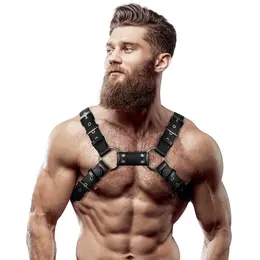 Fetish Submissive Attitude Bulldog Harness Adjustable Vegan Leather Black