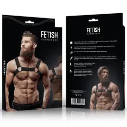 Fetish Submissive Attitude Adjustable Neoprene Chest Harness for Men Black