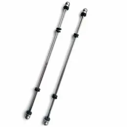Metal Hard Dual Adjustable Pressure Bar - Stainless Steel, 2 Units