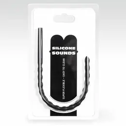 ALL BLACK Flexible Silicone Urethral Sound 24cm 8-10mm Black