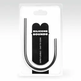 All Black Silicone Urethral Probe 24cm x 8mm - Flexible Medical-Grade Model
