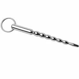 Metal Hard Stainless Steel Intimate Dilator 7mm Beaded Curved Tip 14cm