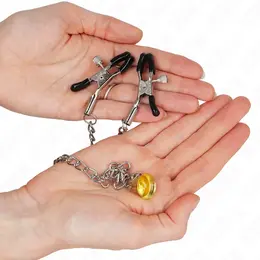 KINK Chain Nipple Clips 30cm with Horn Accent - Adjustable Metal Design