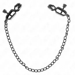 KINK Ravne Lanci Stege za Bradavice Crne 30 cm - Podesivi Metalni Dizajn